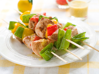 chicken and vegetable kebab