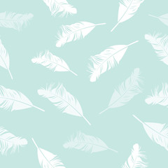 Fototapeta na wymiar Feather seamless background. Vector illustration.