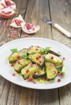 Eggplant with pomegranate and cumin