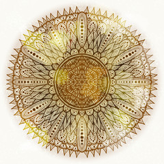 Grunge hand drawn circular floral ornament. Eps10 - 56487839