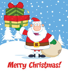 Merry Christmas Greeting With Santa Claus