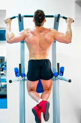 bodybuilder doing exercises