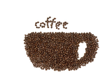 Coffee beans isolated on white background