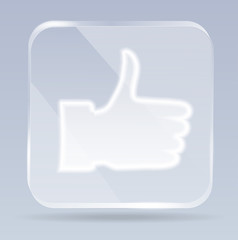 glass thumb up icon