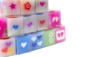 Fototapeta premium Colorful candles isolated on white background