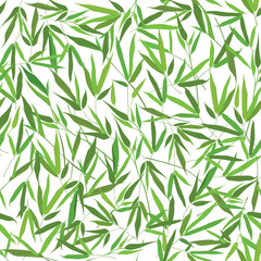 Bamboo leaves seamless pattern. Floral spring background.