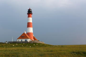 Fototapeta na wymiar Beautiful lighthouse in Germany, North Sea