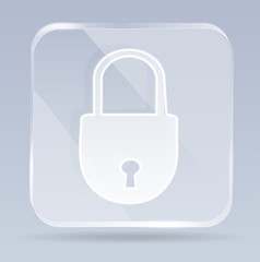 glass closed lock icon