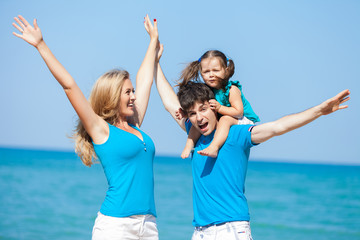 Family on beach vacation