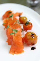 fresh salmon with cherry tomatoes