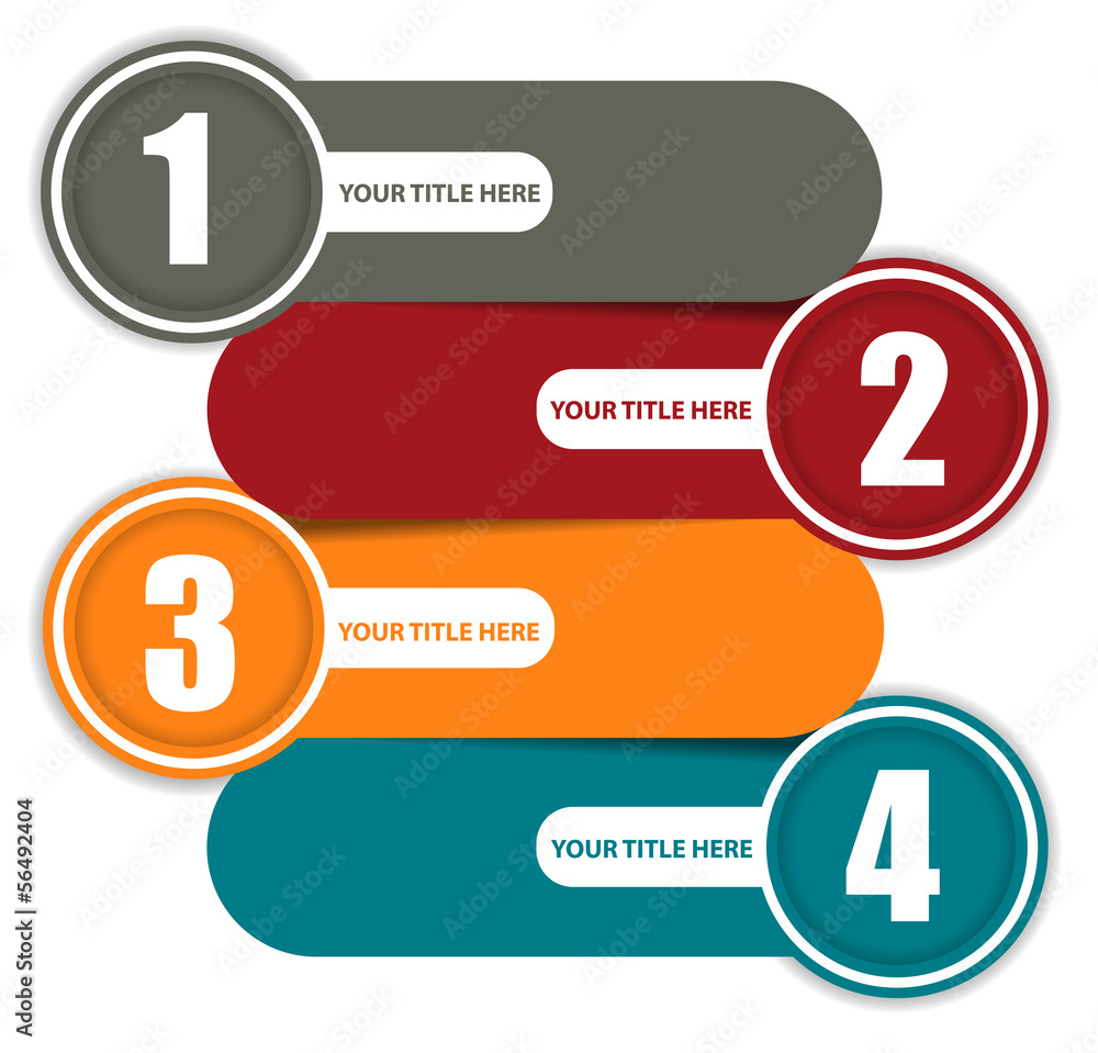 Poster Simple colorful background with four steps