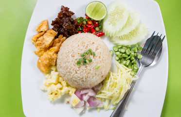 Fried rice with shrimp paste, Thai food