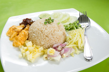 Fried rice with shrimp paste, Thai food
