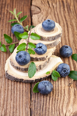 Blueberries on wooden background