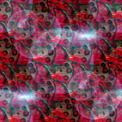 glare from abstract watercolor red, pink, black seamless texture