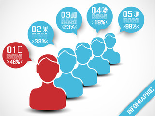 INFOGRAPHIC MODERN PEOPLE BUSINESS BLUE