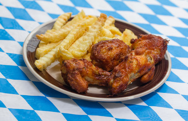 food snack and the bavarian flag