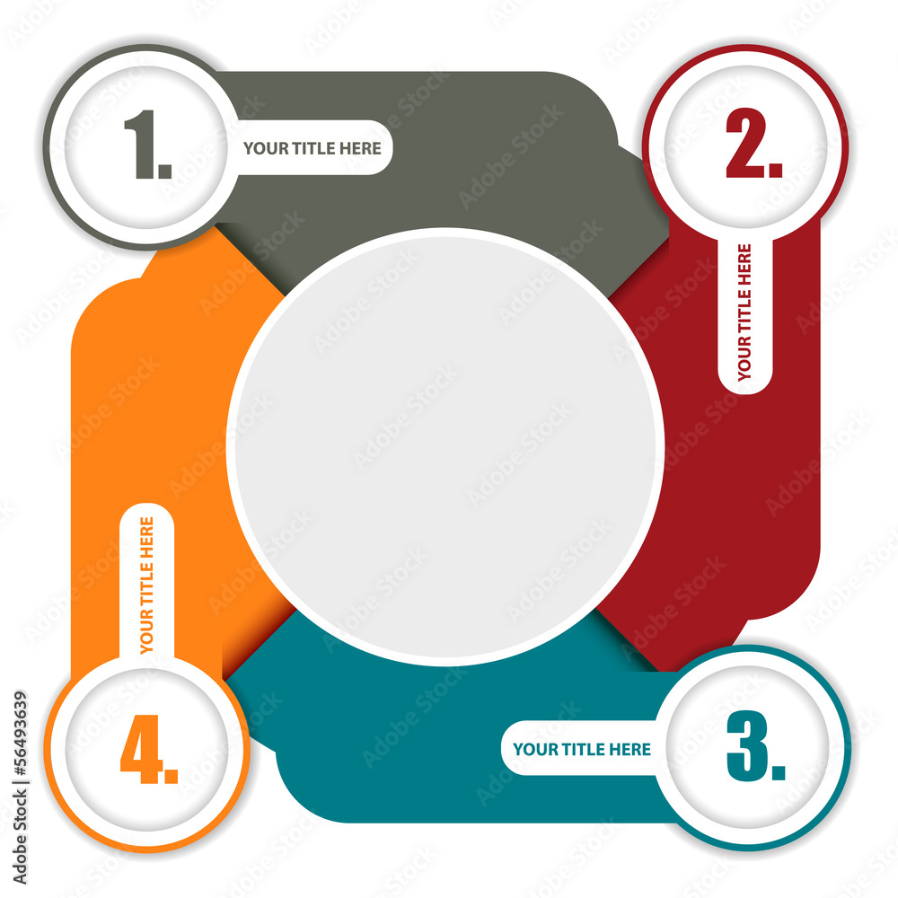 Poster Vector colorful background scheme with four steps and place for