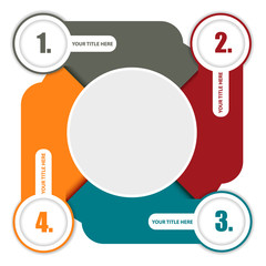 Vector colorful background scheme with four steps and place for