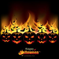 Jack O'Lanterns in front of Flames
