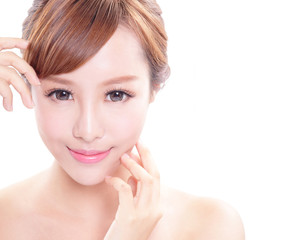 woman with beauty face and perfect skin