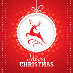 Christmas greeting card with deer