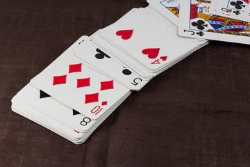 line of playing cards