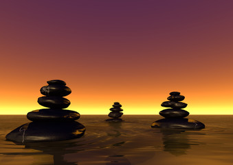 Steintürme bei Sonnenuntergang - Balance
