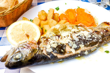 plate of fish and carrot