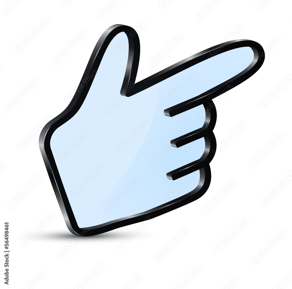 Poster 3d pointer in the shape of a hand