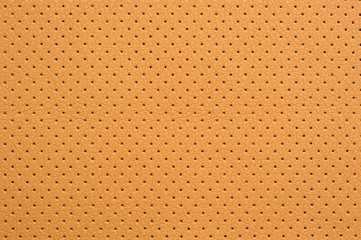 Yellow Perforated Artificial Leather Background Texture