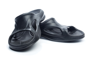 Set of black plastic sandals/flip-flops