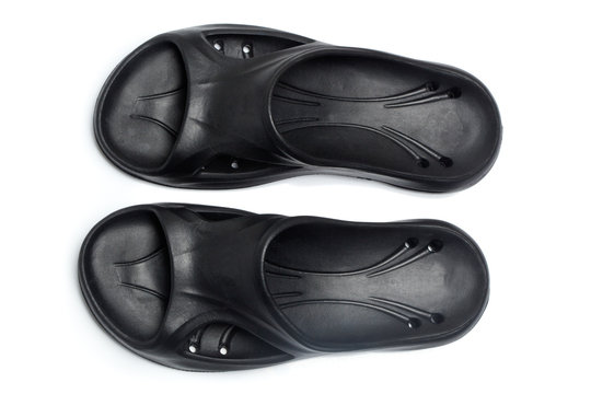 Set of black plastic sandals/flip-flops