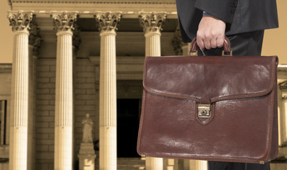 A lawyer with a briefcase