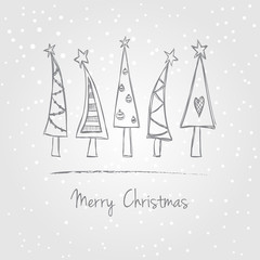 Christmas trees doodle