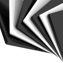 3d abstract black and white background