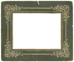 Antique paper photo frame with abstract decorations