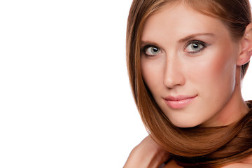Naklejka premium Brunette with long hairs