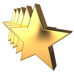 3d golden stars