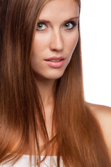 Fototapeta premium Brunetka z długimi włosami