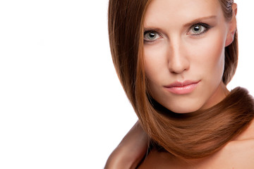 Fototapeta premium Brunette with long hairs