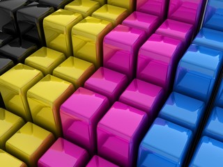 Obraz premium 3d abstract cmyk background