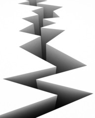 3d abyss on white background