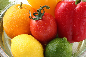 野菜と果物のアップ