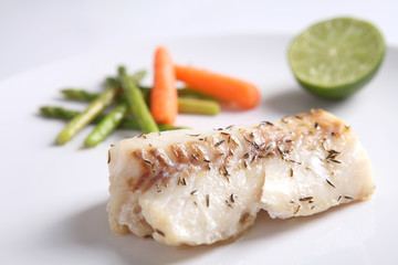 grilled cod fish steak
