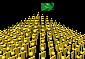 Obraz premium Pyramid of abstract people with Mauritania flag illustration