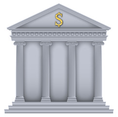 Obraz premium Roman/Greek Temple bank symbol