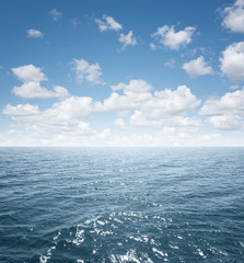 Fototapeta na wymiar View of an open sea with copy space