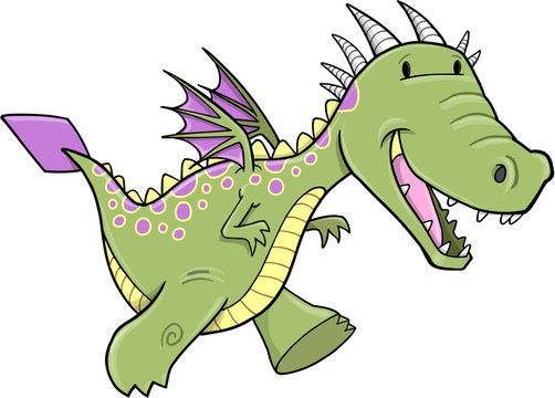 Cute Dragon Vector Illustration Art
