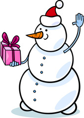 christmas snowman cartoon illustration